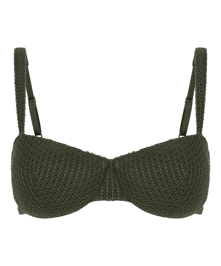 Nieusztywniona góra od bikini Cairo z fiszbinami, Zielony