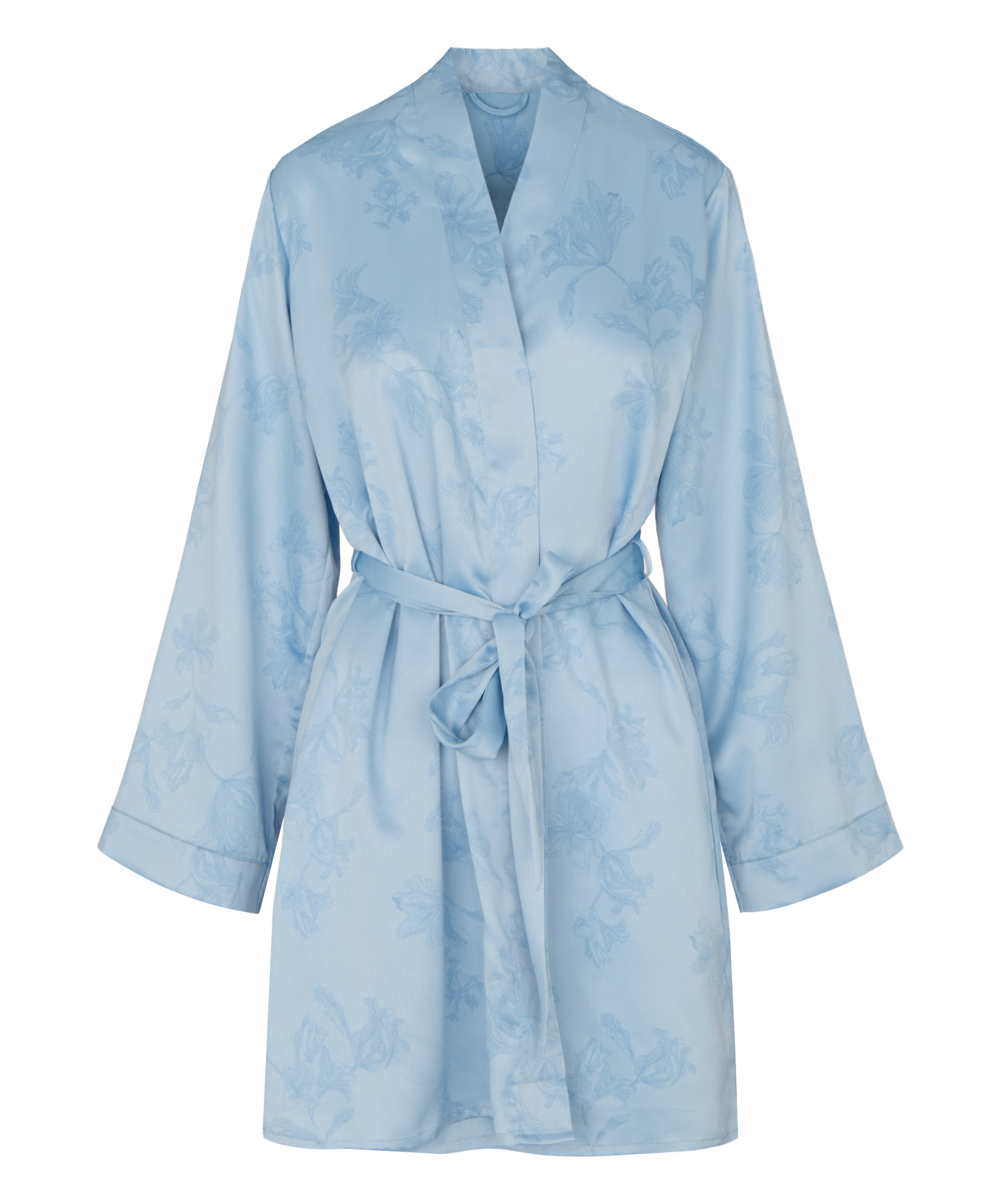 Kimono Kwiatowy Wz&oacute;r, Niebieski, main