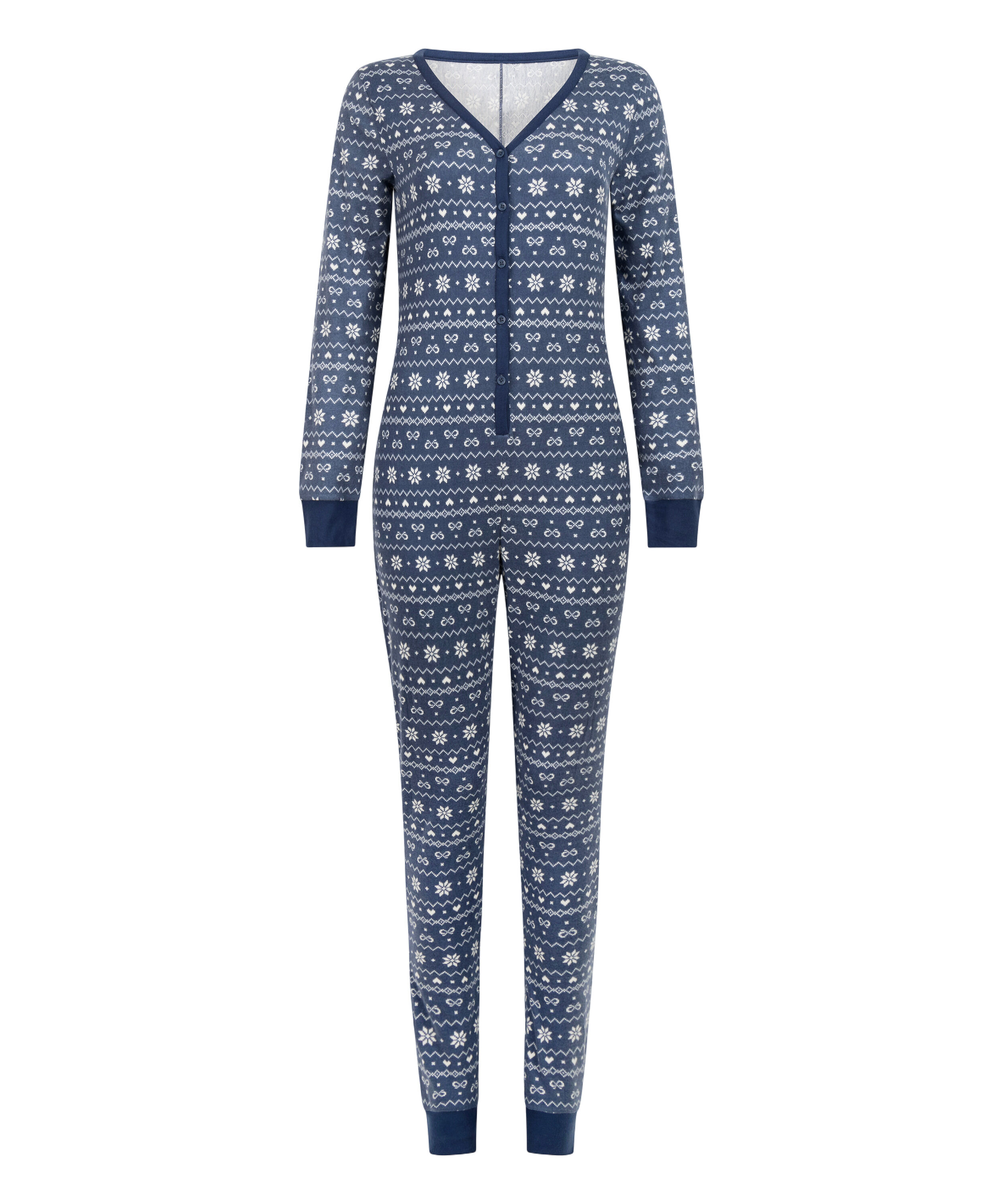 Dżersejowe onesie Fairisle, Niebieski