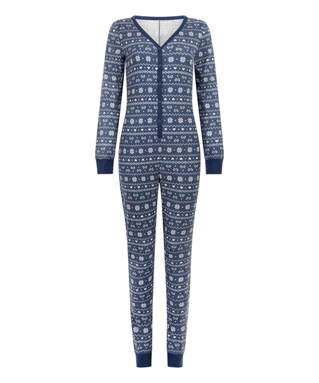 Dżersejowe onesie Fairisle, Niebieski