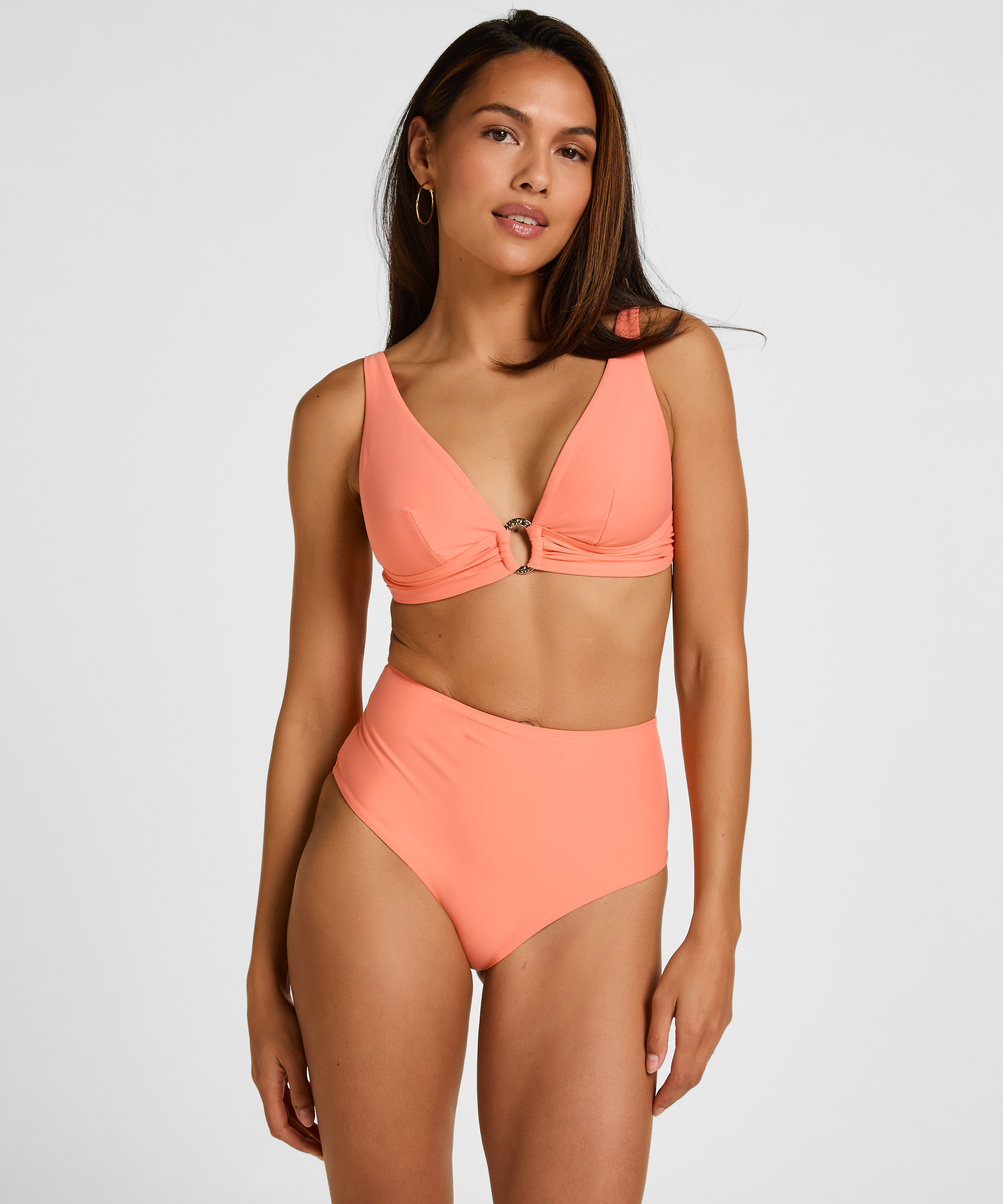 Wysokie Modelujące Majtki Bikini Luxe, Pomarańczowy, main