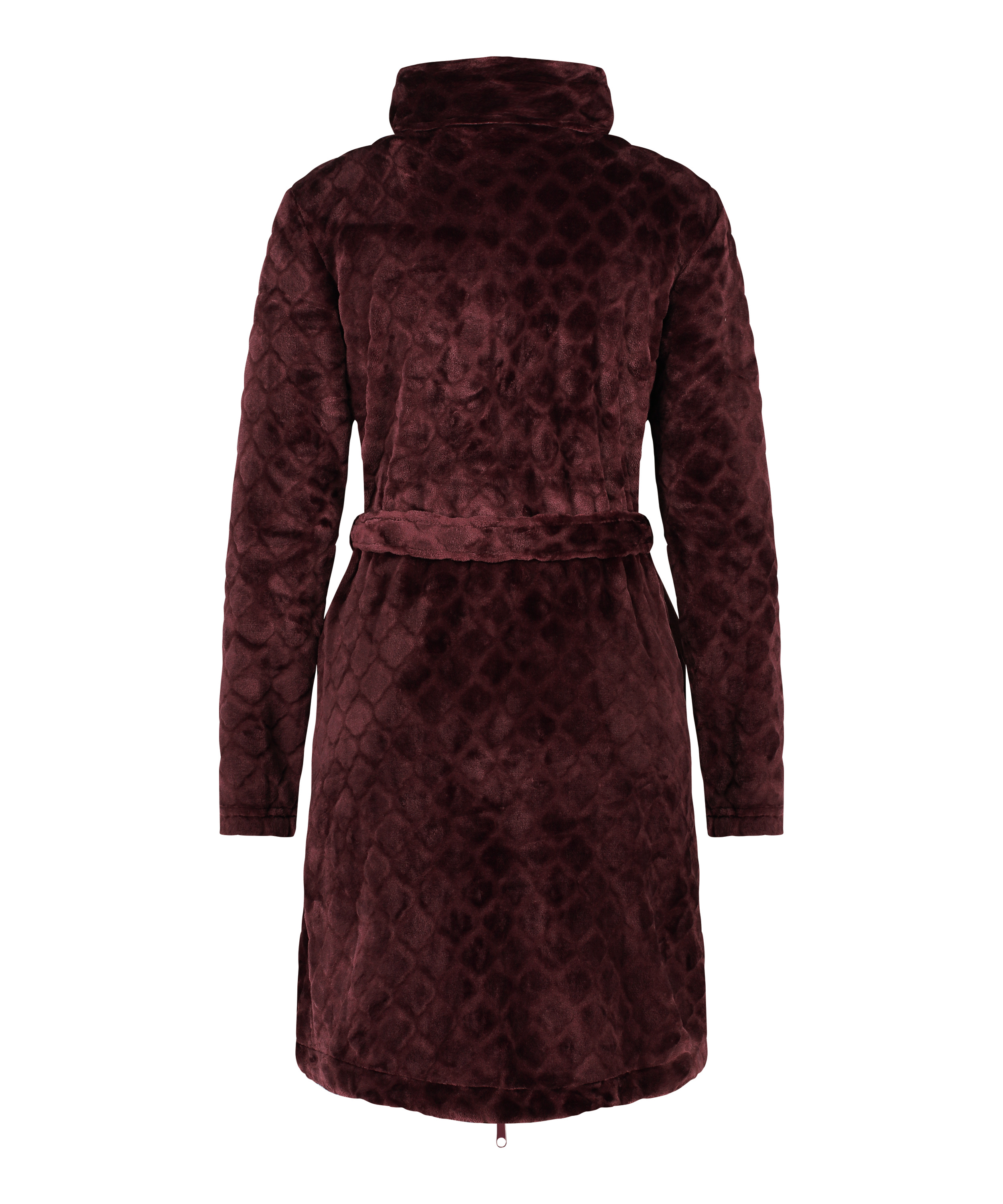 Szlafrok z polaru z zamkiem błyskawicznym, Fioletowy, main