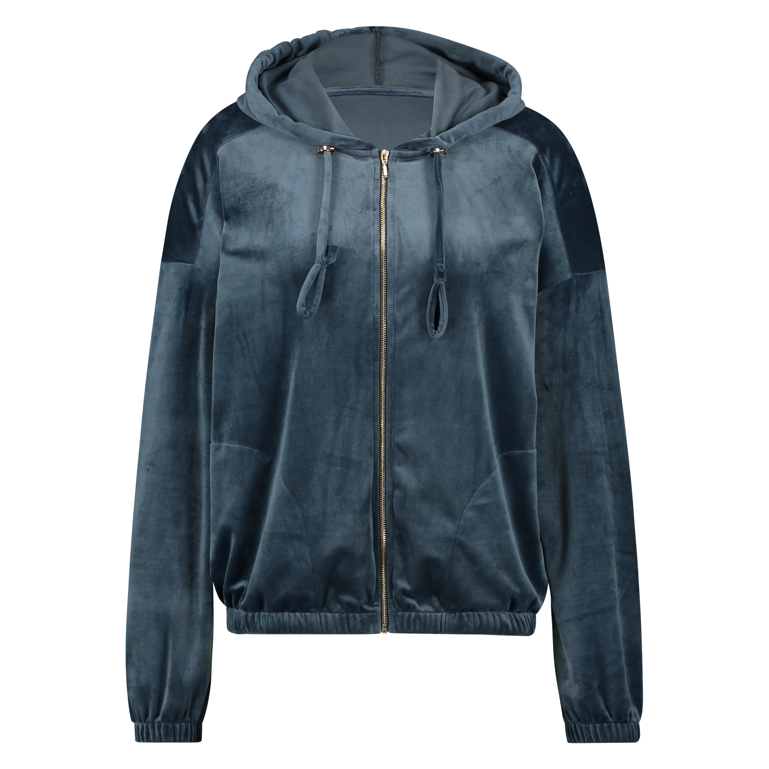 Velvet hoodie jacket, Niebieski, main