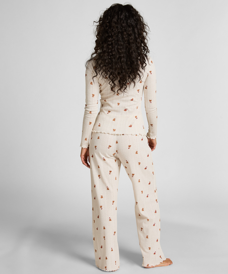 Zestaw piżamowy Pointelle, Biały