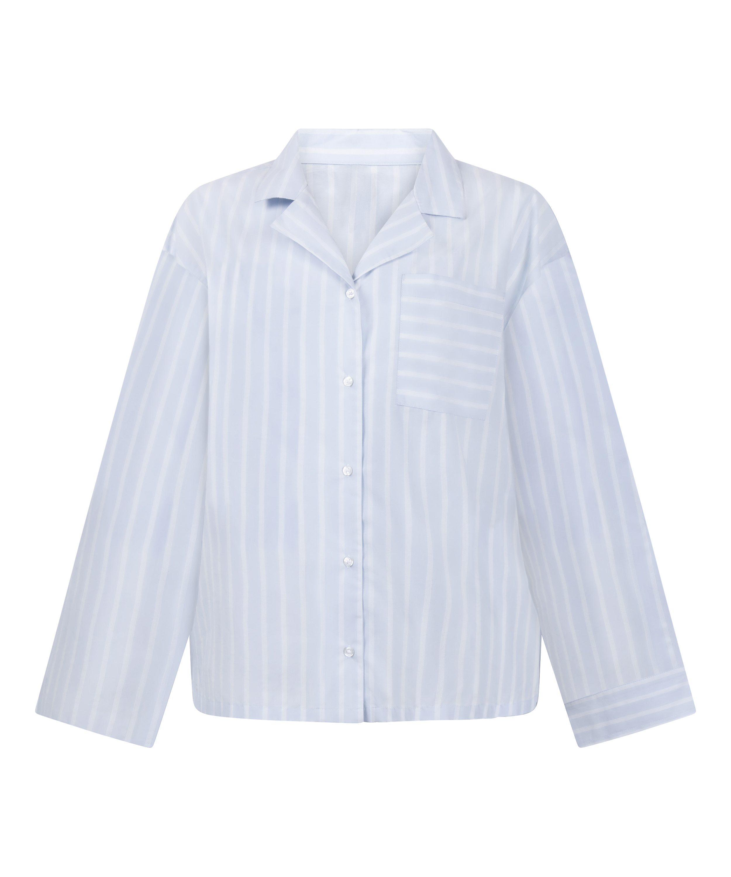 Tkana bluza bawełniana w paski, Niebieski, main