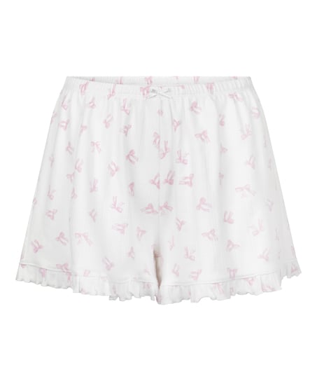 Szorty Pointelle, Biały