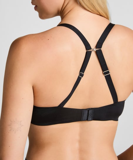 Nieusztywniany biustonosz z fiszbinami Smooth, Czarny