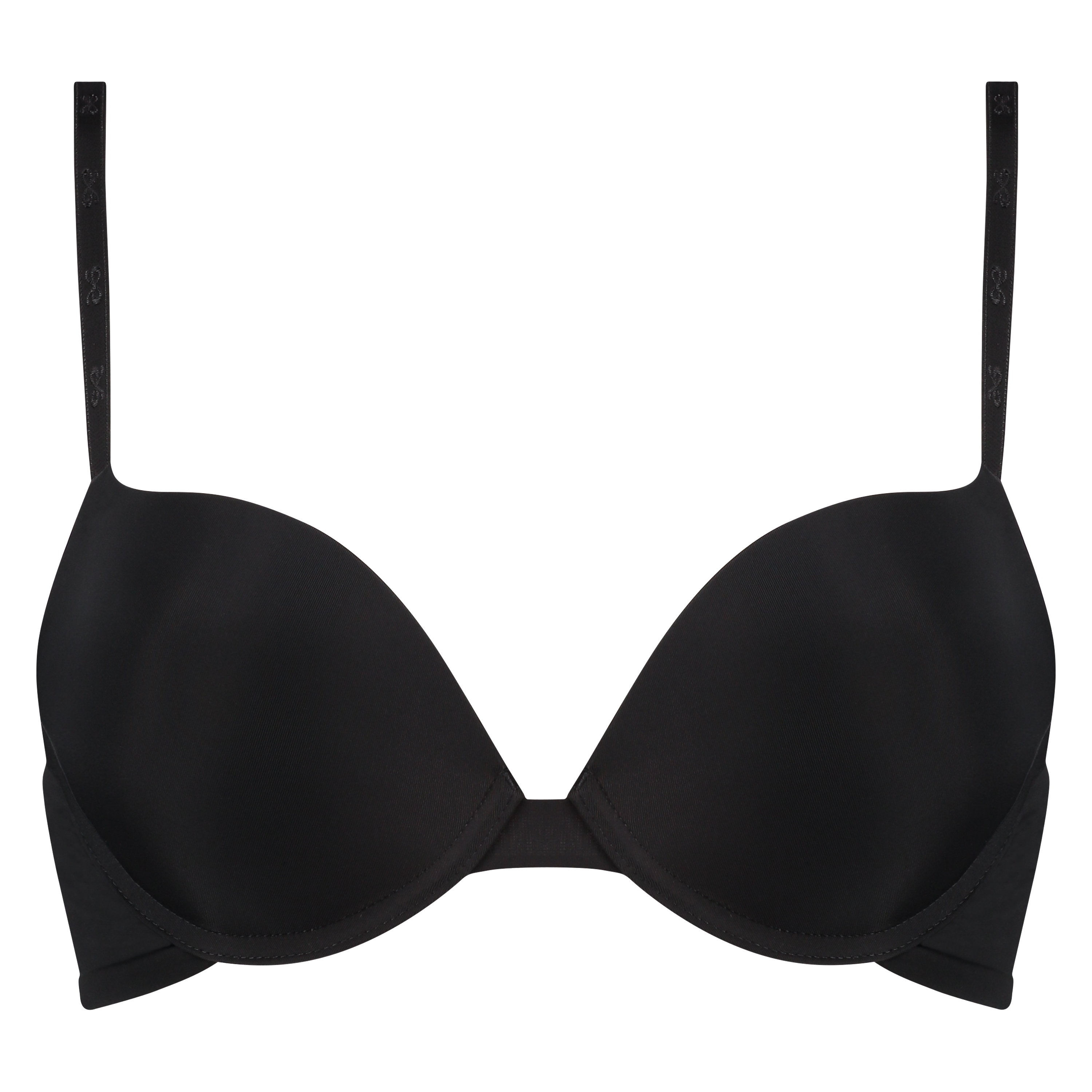 Padded underwired push-up bra, Czarny, main