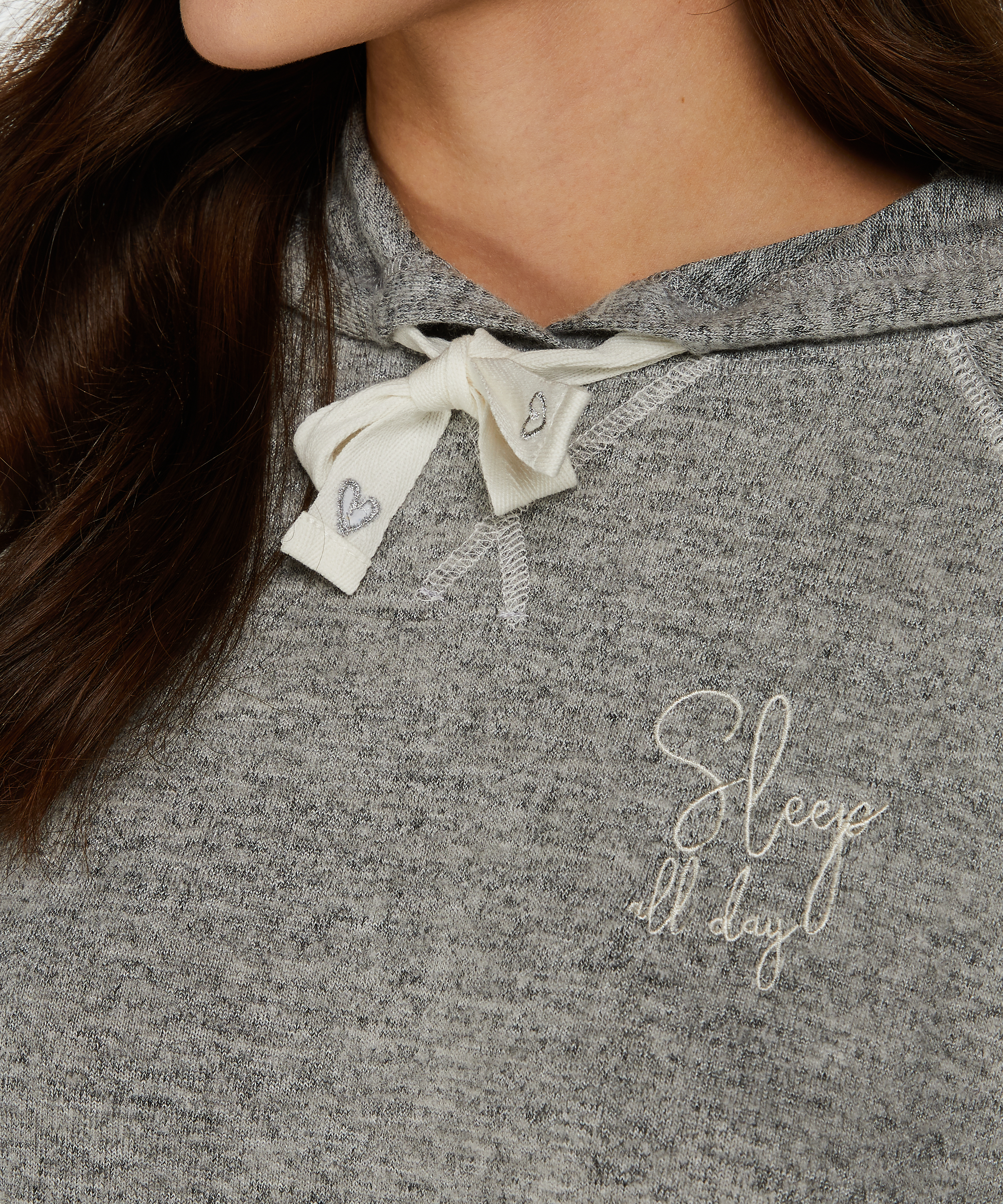 Short sleeved hoodie, Szary, main