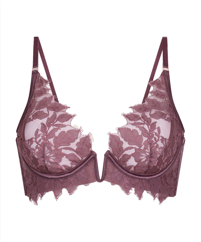 Malou Biustonosz Usztywniony Bez Wkładek - Koronkowa Bielizna, Fioletowy