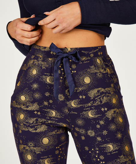 Tall Spodnie od piżamy Jersey, Niebieski