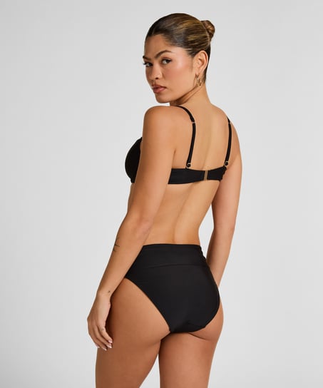 Luksusowy Biustonosz Bikini z Fiszbinami i Wkładkami, Czarny