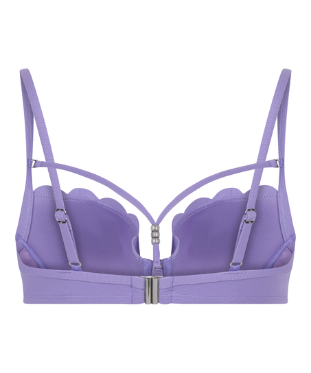 Usztywniany top bikini z fiszbinami Scallop, Fioletowy
