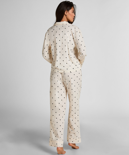 Bawełniane spodnie w groszki, Biały