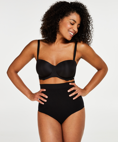 Firming high waisted thong - Level 2, Czarny