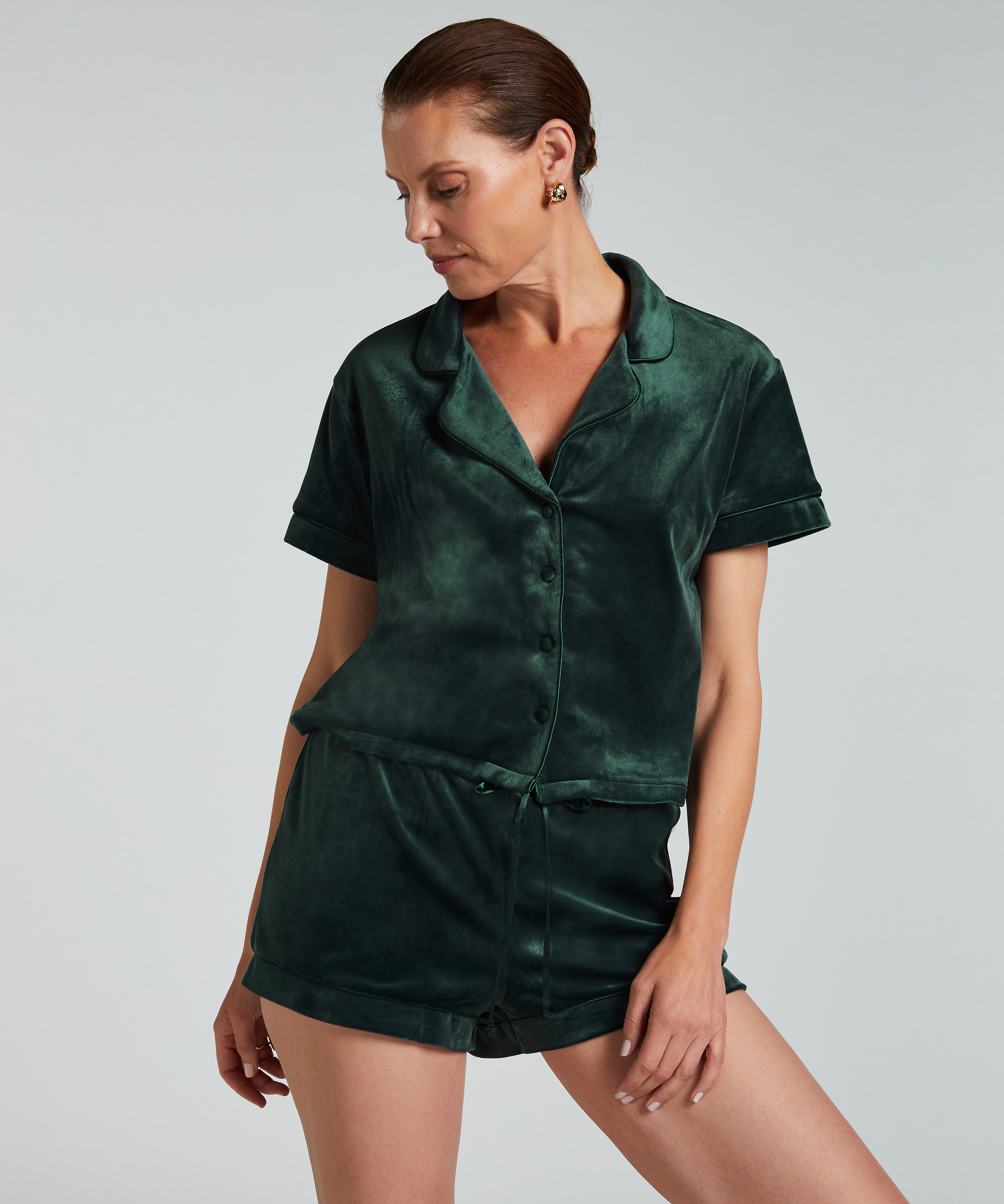 Bluza z weluru, Zielony, main