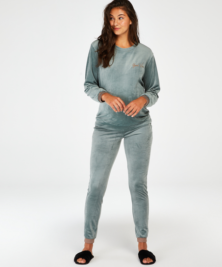 Maternity lurex velours jogging bottoms, Zielony