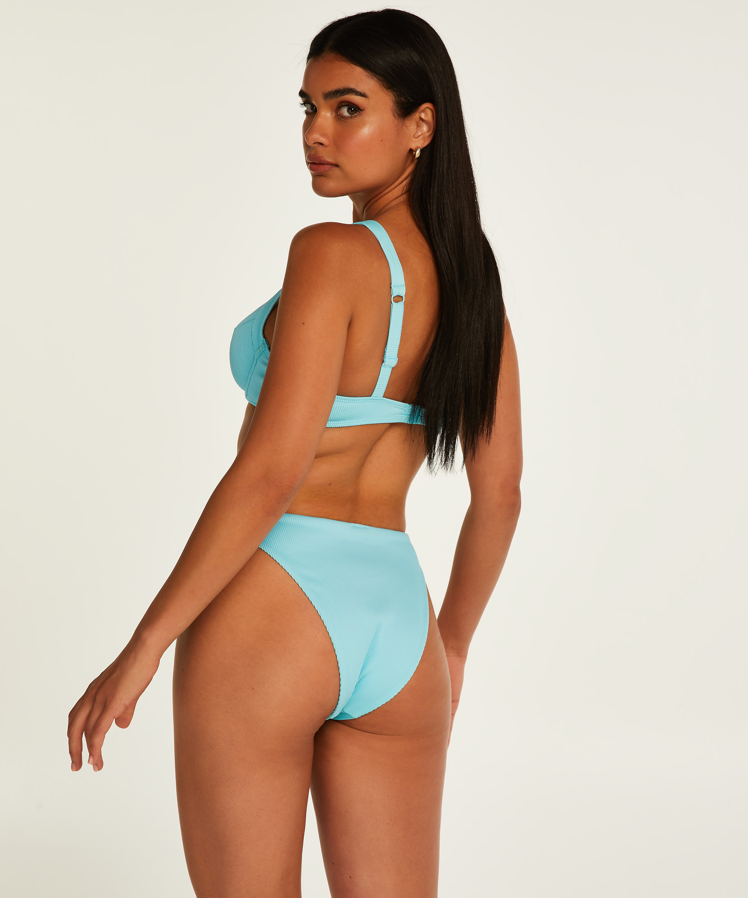 Nieusztywniona góra od bikini z fiszbinami Texture, Czarny, main