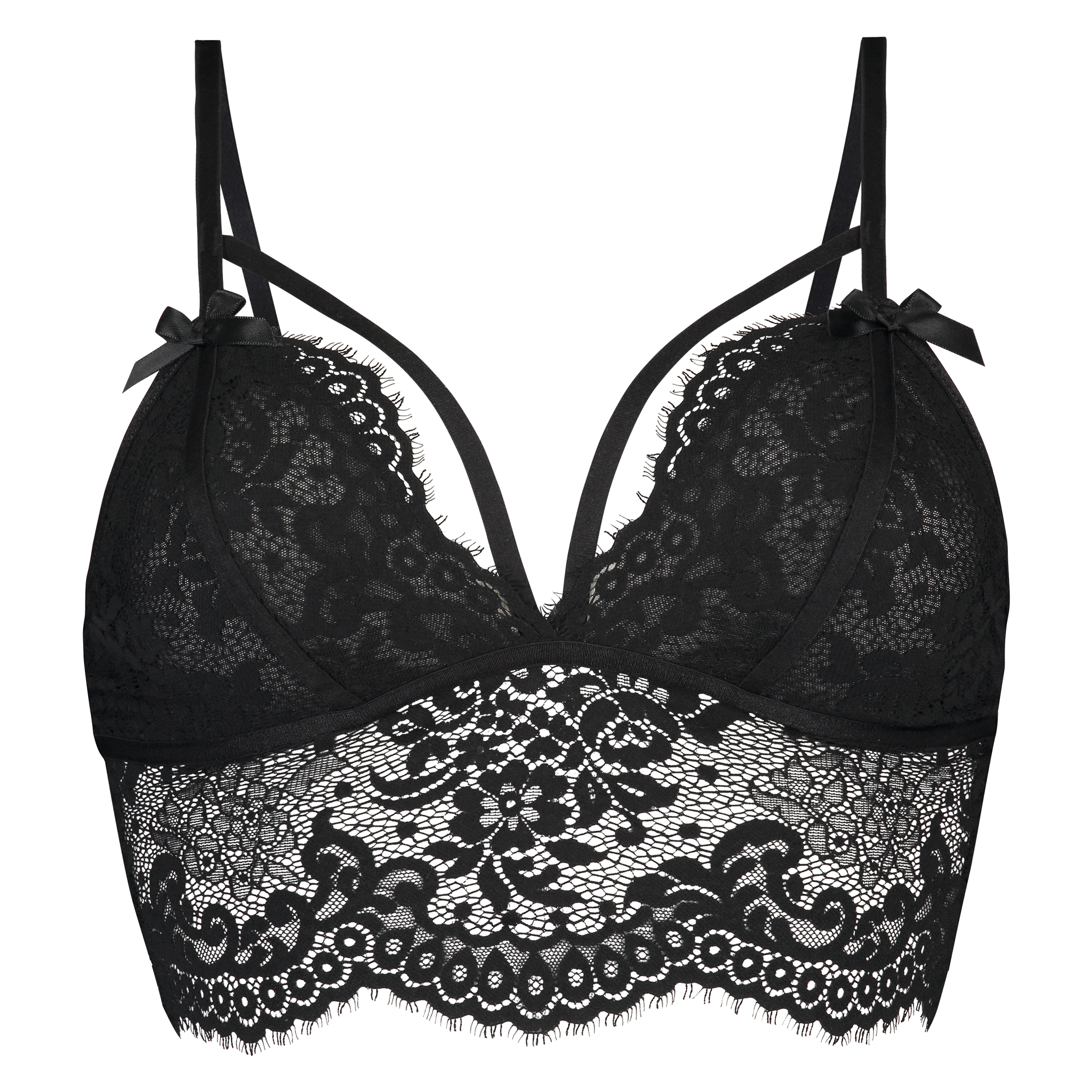 Donatella Longline Bralette, Czarny, main