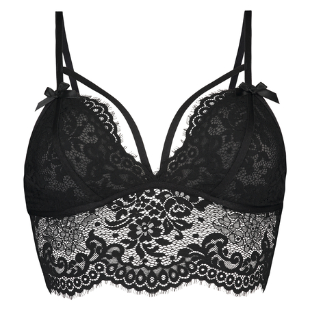 Donatella Longline Bralette, Czarny