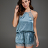 Silk pyjama shorts, Niebieski