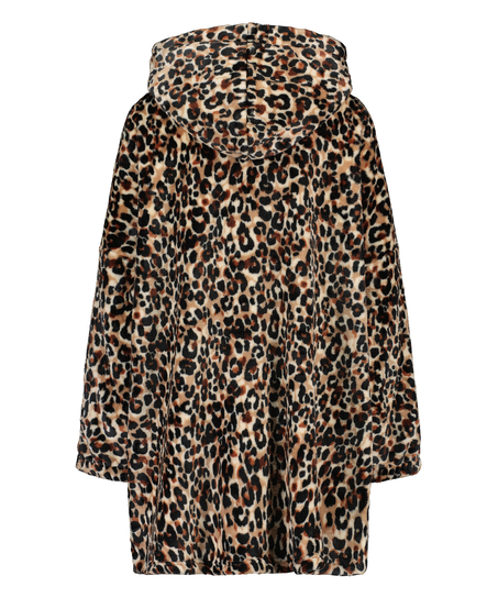 Flanelowa bluza z kapturem, Brązowy