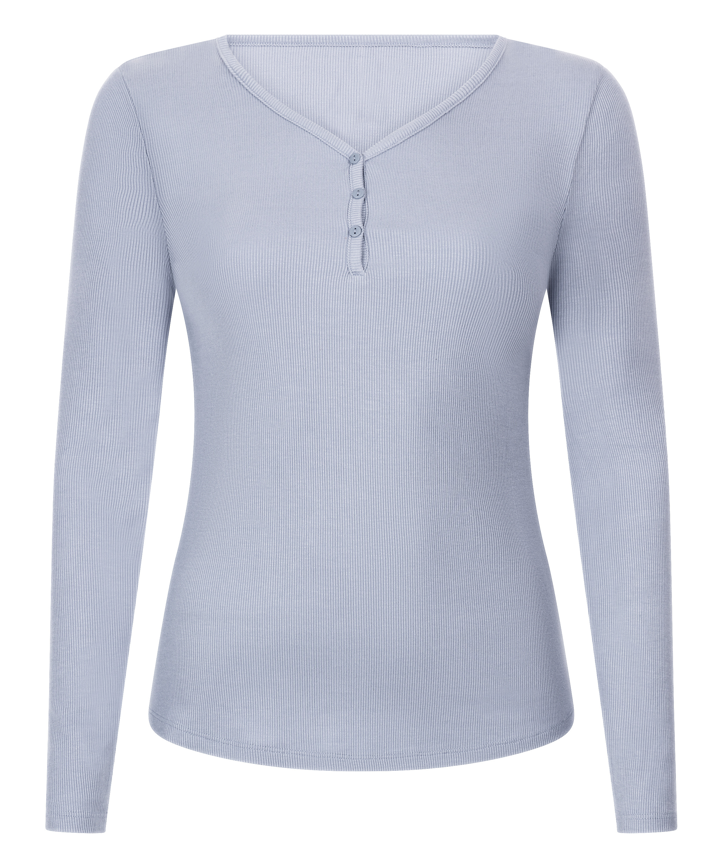 Bluza piżamowa Henley z długim rękawem, Fioletowy, main