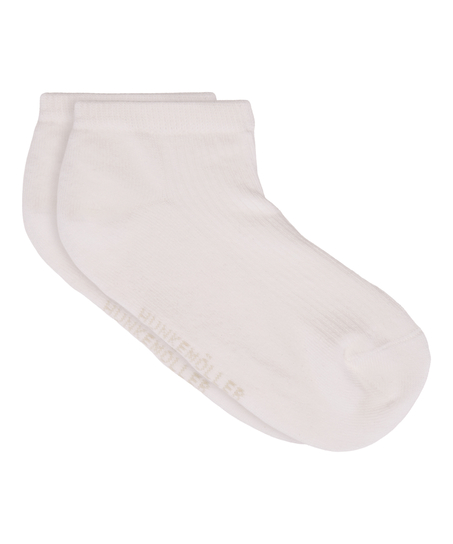 3-pak Bawełnianych Skarpetek Sneaker, Biały