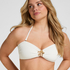 Niewyściełany Biustonosz Bikini z Fiszbinami Crinkle, Biały