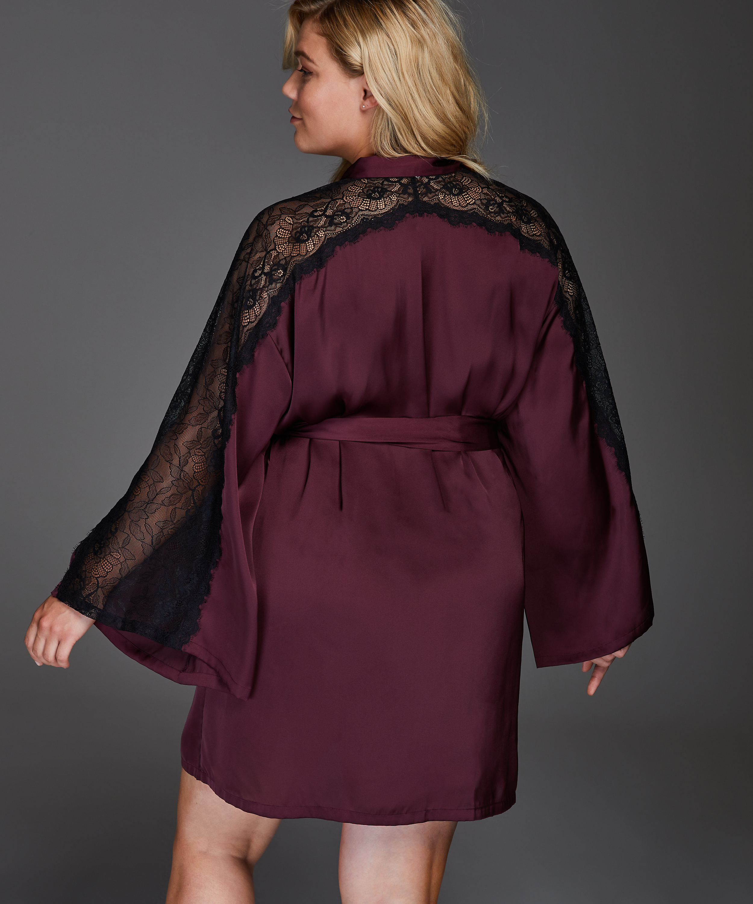 Nadia Satin Kimono, Czerwony, main