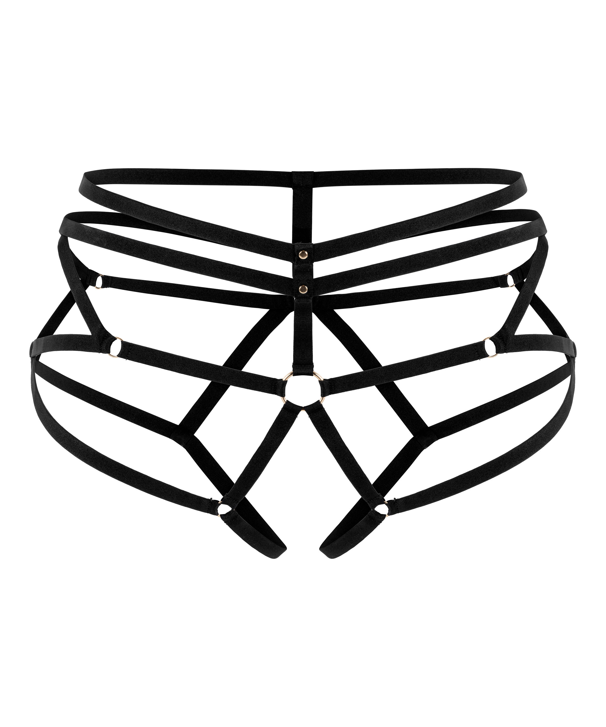 Elastyczne otwarte majtki, Czarny