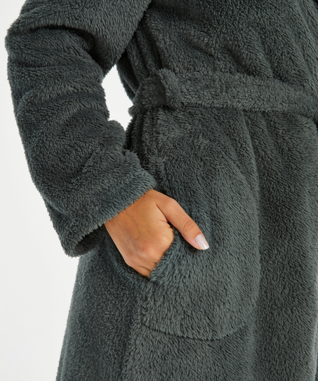 Fleece Bathrobe Short, Zielony