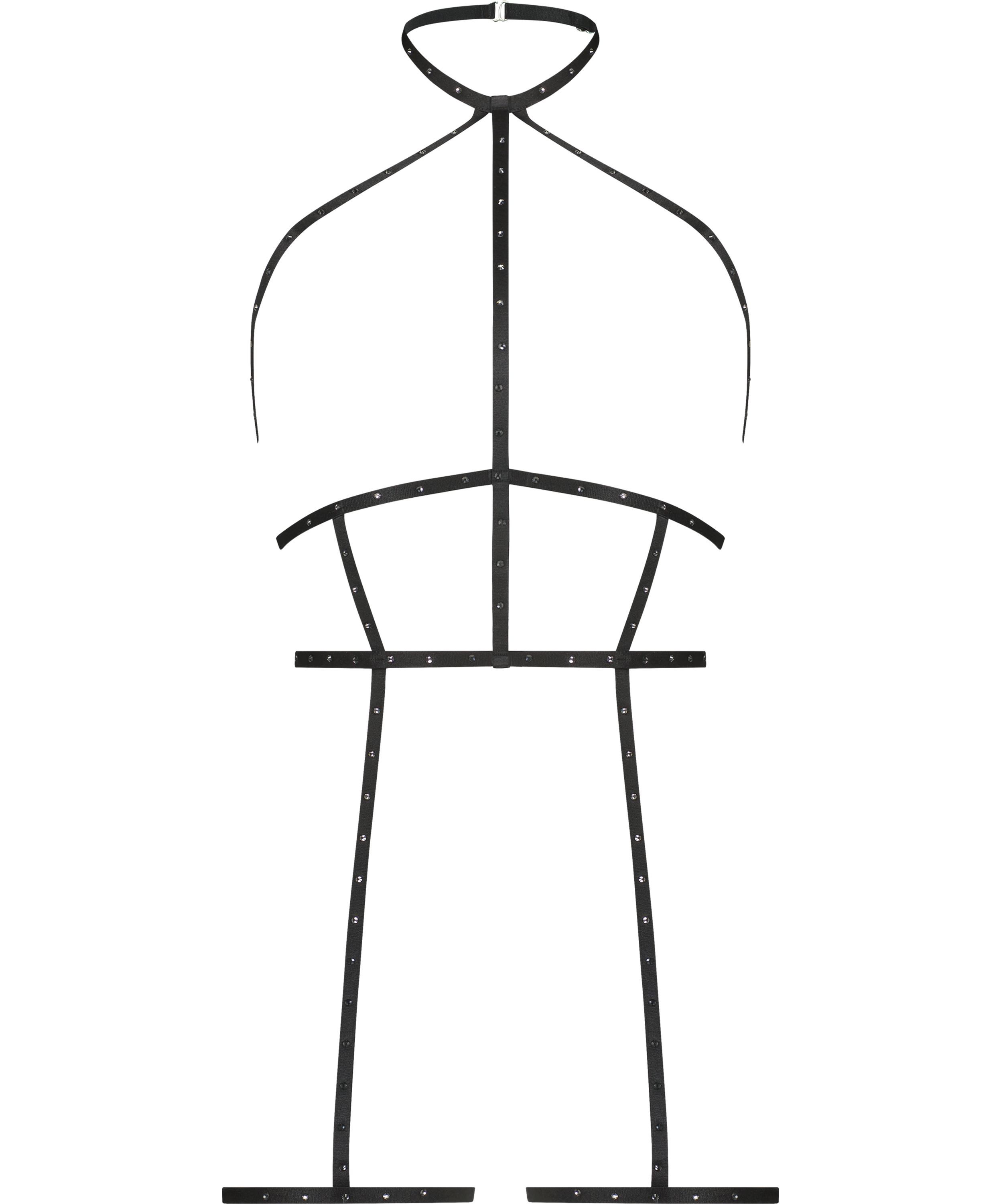 Prywatna uprząż z kryształu g&oacute;rskiego, Czarny, main