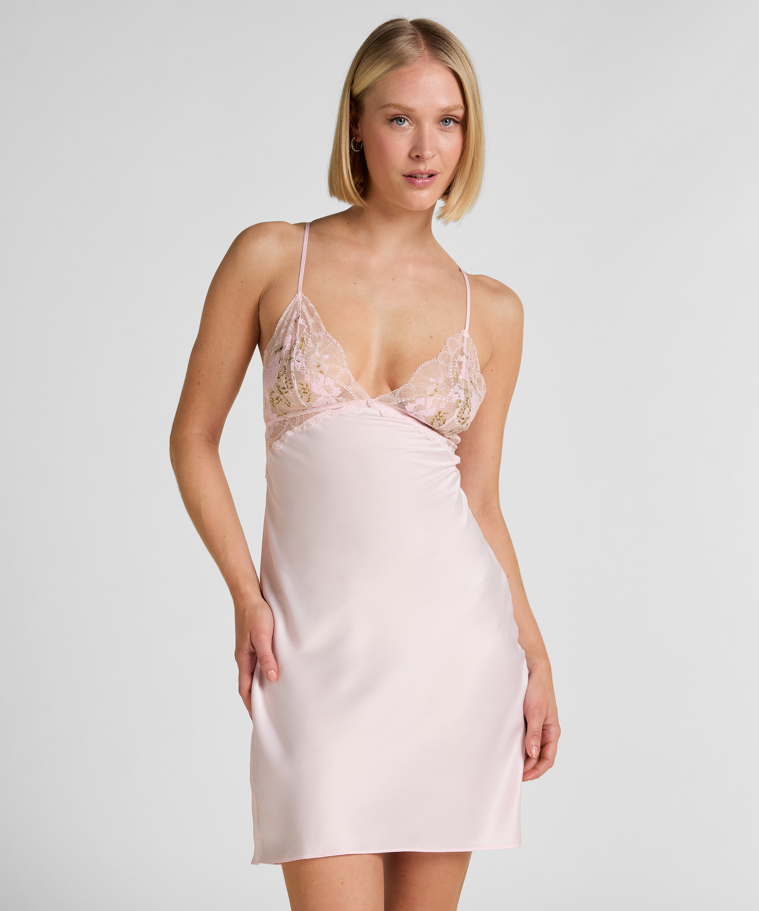 Satynowa Koszulka Nocna Miri, R&oacute;żowy, main