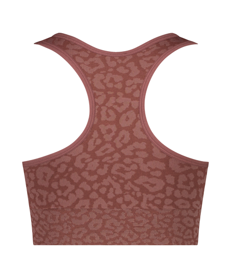 Biustonosz sportowy bezszwowy HKMX Zebra, Różowy