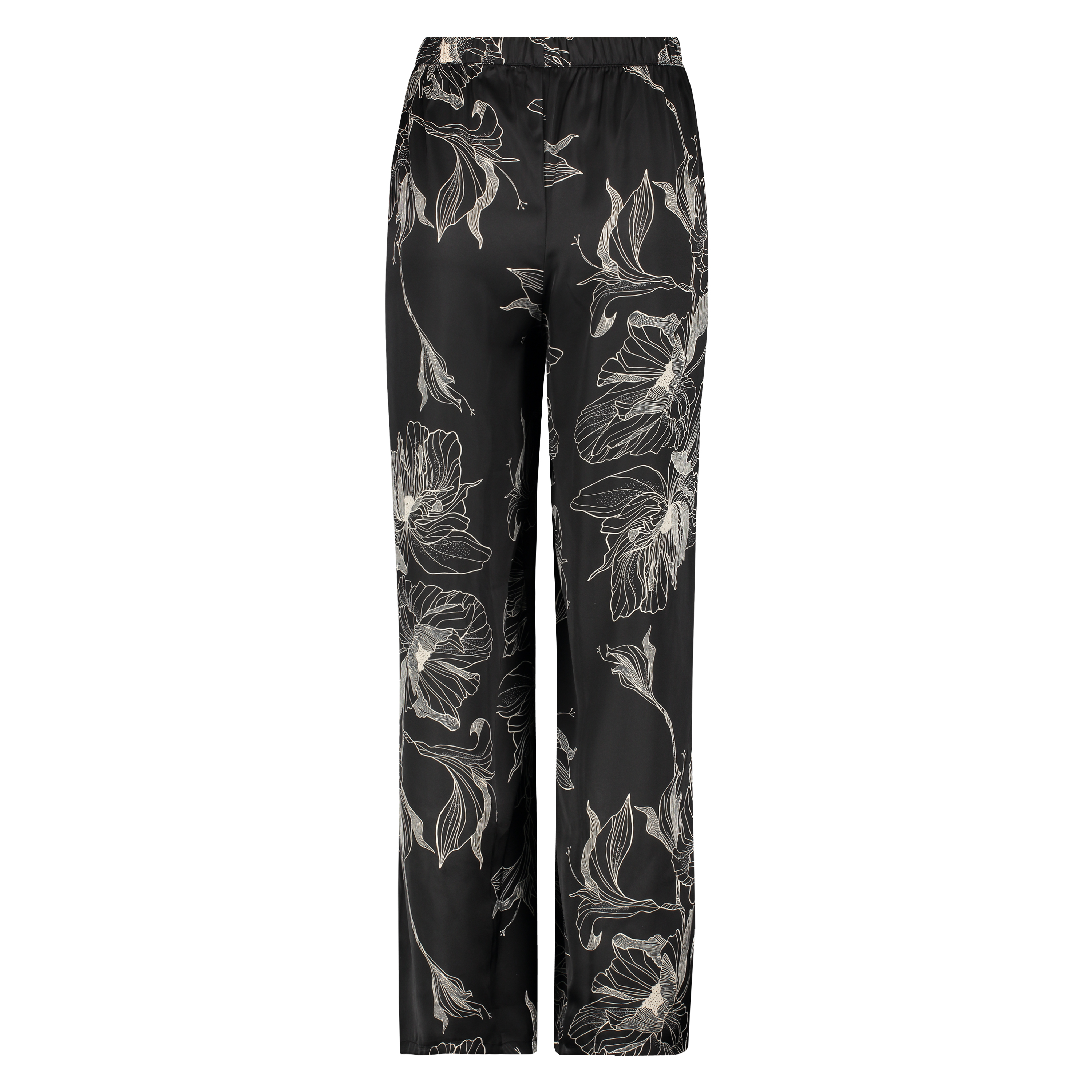 Lotus satin palazzo trousers, Czarny, main