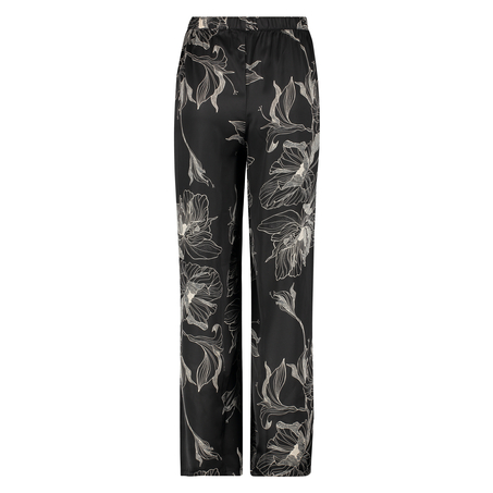 Lotus satin palazzo trousers, Czarny