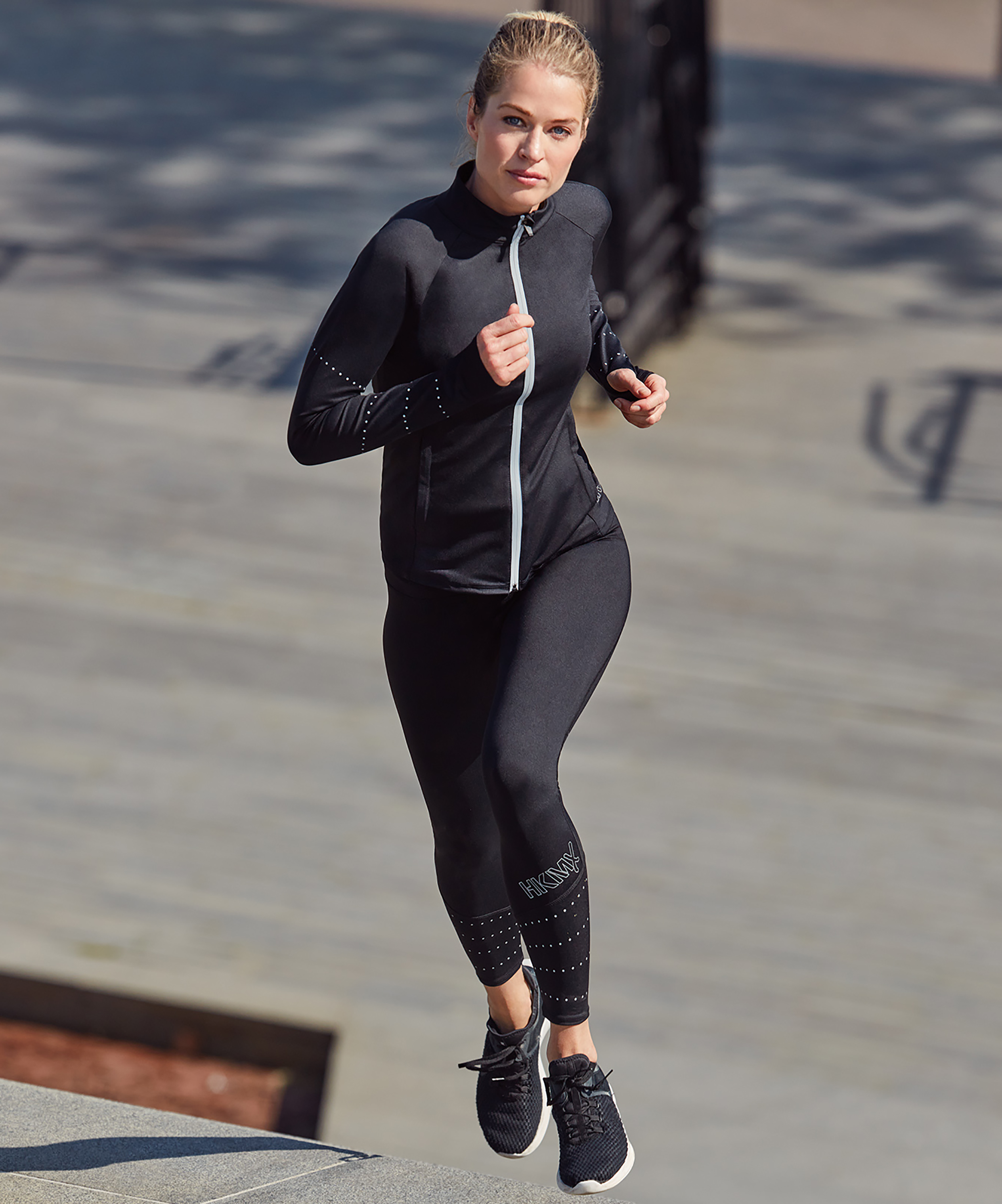 Legginsy HKMX Run Baby Run o normalnej talii, Czarny, main