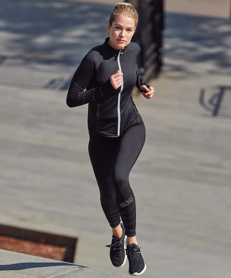 Legginsy HKMX Run Baby Run o normalnej talii, Czarny