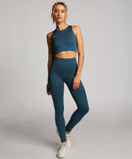 Biustonosz sportowy bezszwowy HKMX Zebra, Zielony