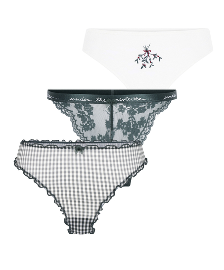 Zestaw prezentowy ze stringami świątecznymi, Zielony