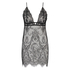 All over lace slip dress, Czarny