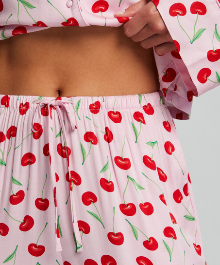 Tkane spodnie piżamowe Springbreakers, R&oacute;żowy