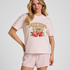 T-shirt z Nadrukiem, R&oacute;żowy