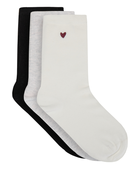 Skarpety 3 Pair Cotton, Biały