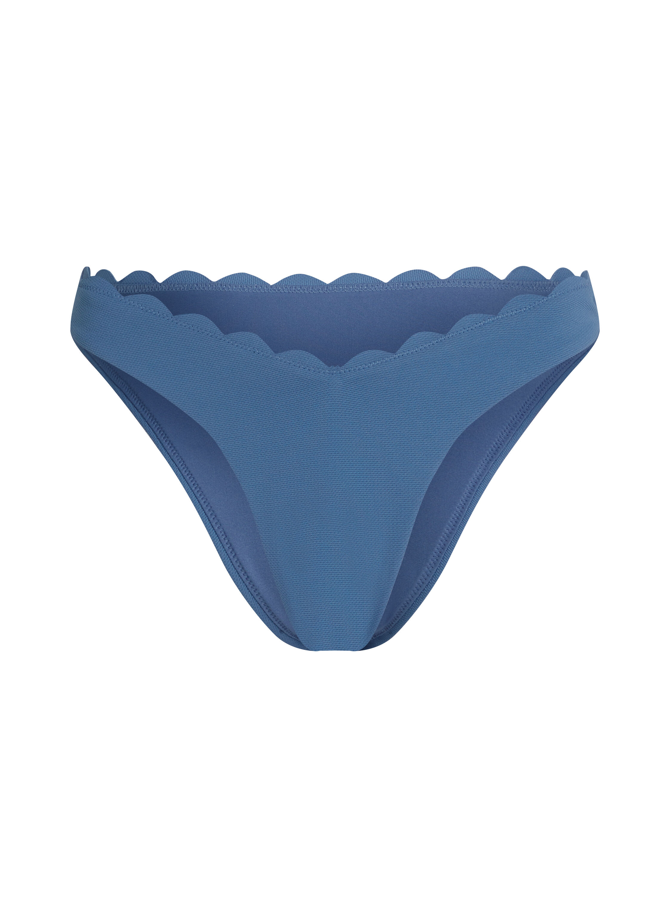Majtki Bikini Wysoko Krojona Scallop, Niebieski