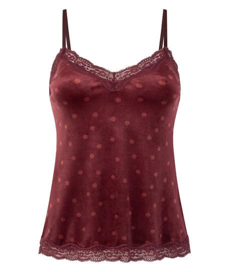 Koszulka piżamowa Velours Scallop Lace, Fioletowy