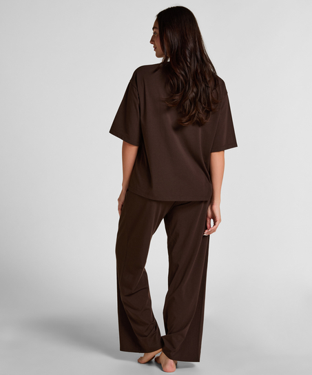 Pyjama Top Loose, Brązowy