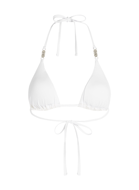 G&oacute;ra od bikini w kształcie tr&oacute;jkąta z muszelkami, Biały