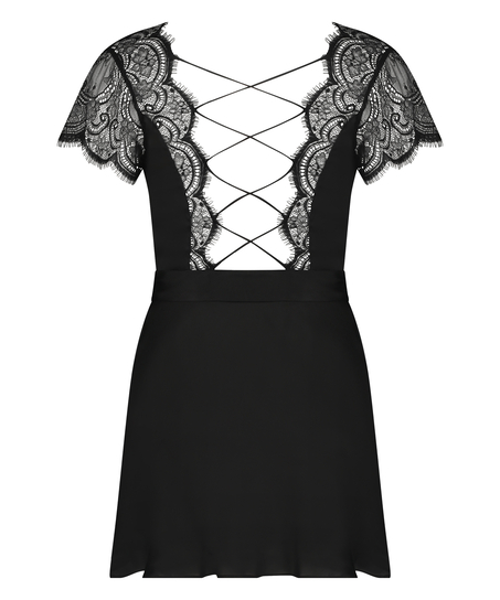 Satynowe kimono Coco, Czarny